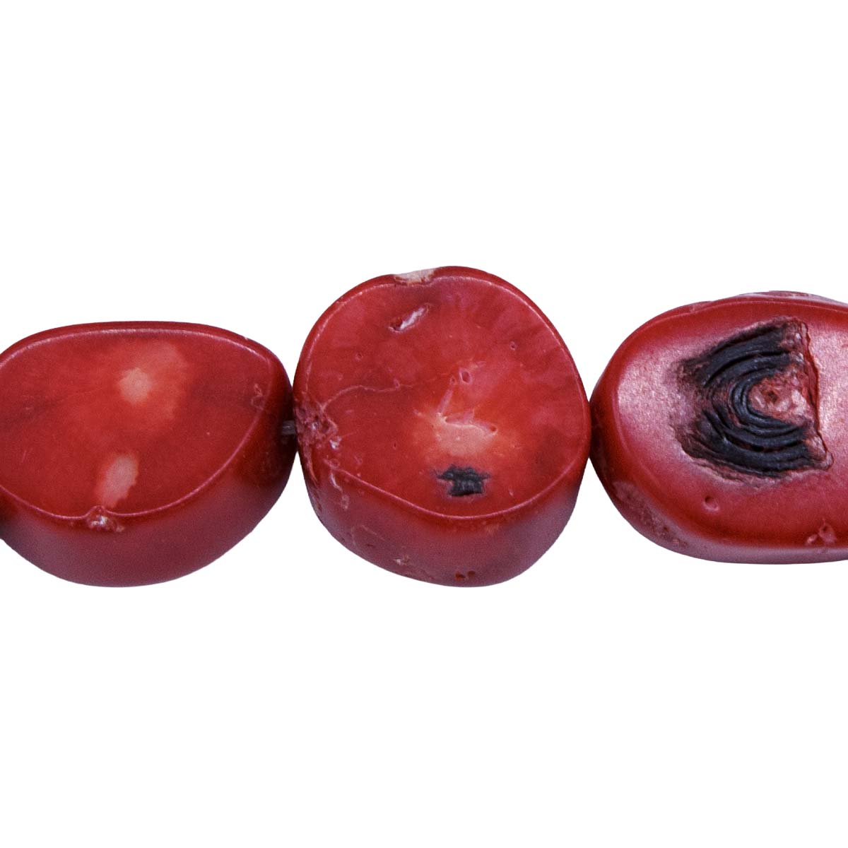 45ST440: Bamboo Coral Red Flat Rounds 15-20mm