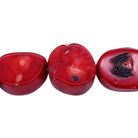 45ST440: Bamboo Coral Red Flat Rounds 15-20mm