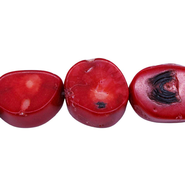 45ST440: Bamboo Coral Red Flat Rounds 15-20mm
