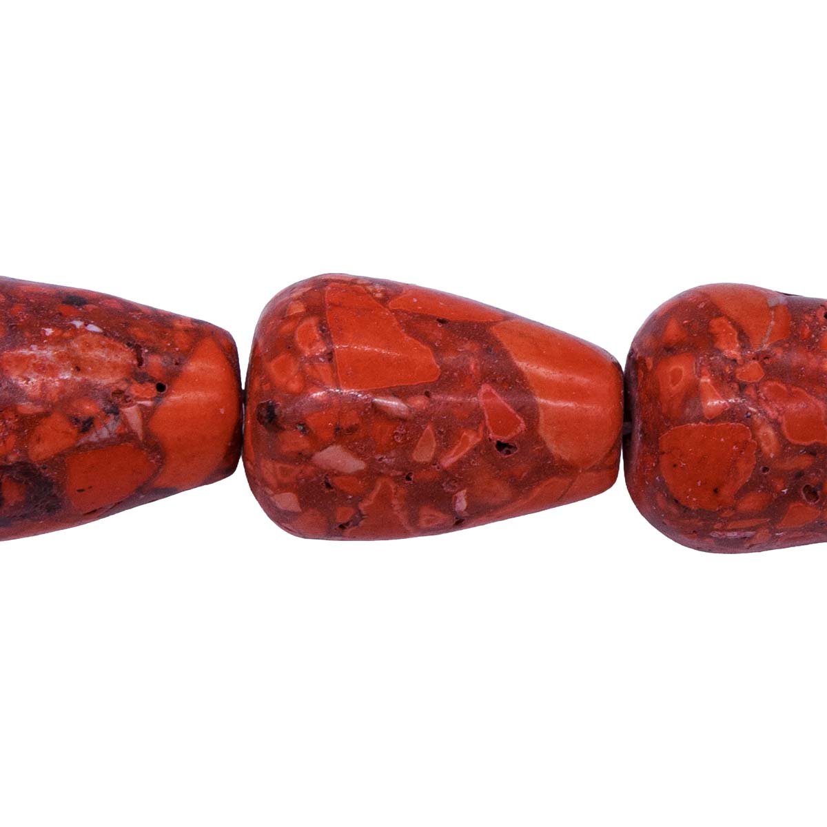 45ST612-R: Magnesite Tear Drop Beads Red 18x25mm 15"