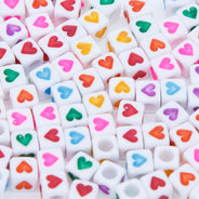 PL200-3: Acrylic Hearts Mix Square 6x6mm 4mm Hole