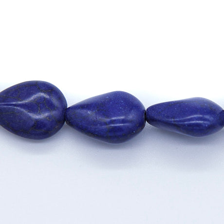 46ST612-DB: Magnesite Pear Drop Beads Deep Blue 12X16mm 15.5"