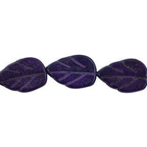 47ST612-PR: Magnesite Leaf Beads Purple 8x12mm 15.5"