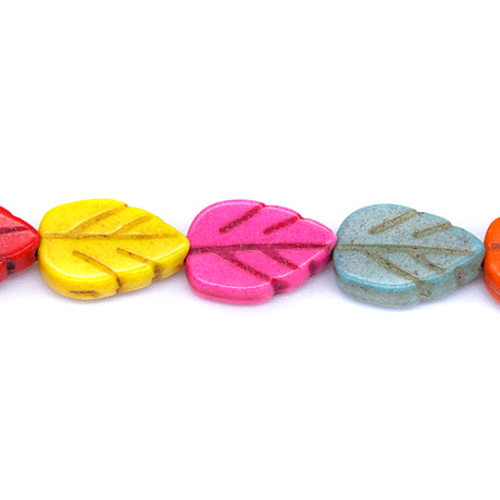 47ST612-X: Magnesite Leaf Beads Mix 8x12mm 15.5"