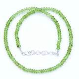 ST415-NECK2: Peridot 5-6mm Smooth Rondelle Necklace