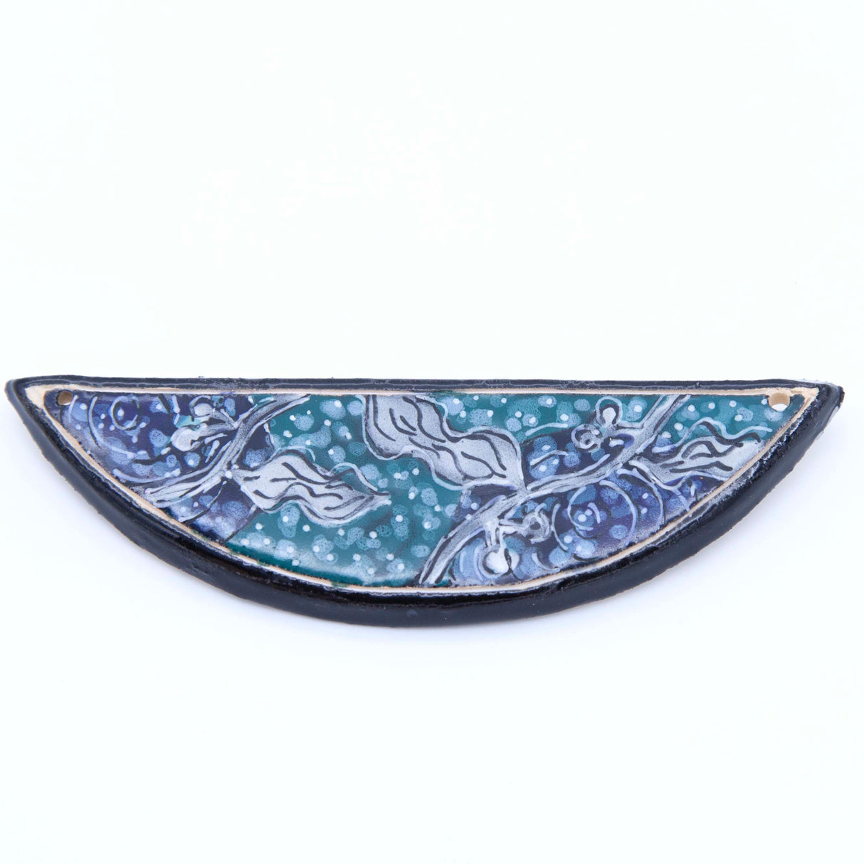 CI4006-FLPB: Ceramic Pendant Branches at Night Half Moon 26x86mm