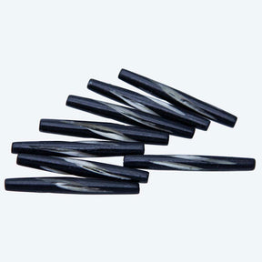 48IP109-S: Black Bone Pipe 2IN Carved Swirl 8PC