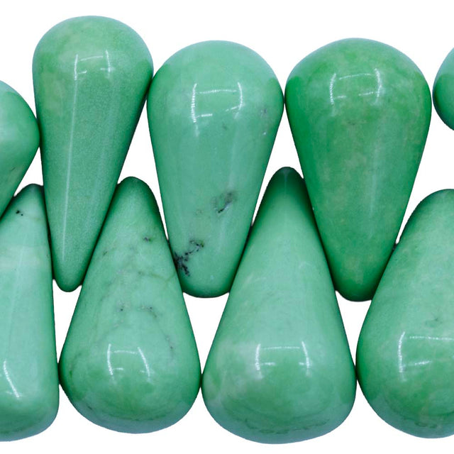 48ST405-LG1: Lime Green Howlite Drop 11x20-29mm - 1 Strand