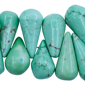 48ST405-SG1: Sea Green Howlite Drop 11-14x16-28mm - 1 Strand