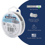 18FI294-SP10: Beadalon .018 49-strand Silver Plate 10 Feet Spool 1 Spool