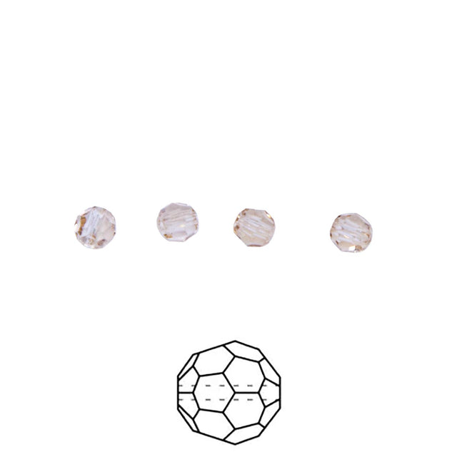 4CC051: Preciosa Crystal Round Honey 4mm - 72PC