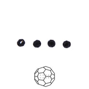 4CC109: Preciosa Crystal Round Jet Black 4mm-72PC