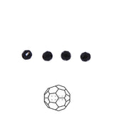 4CC109: Preciosa Crystal Round Jet Black 4mm-72PC
