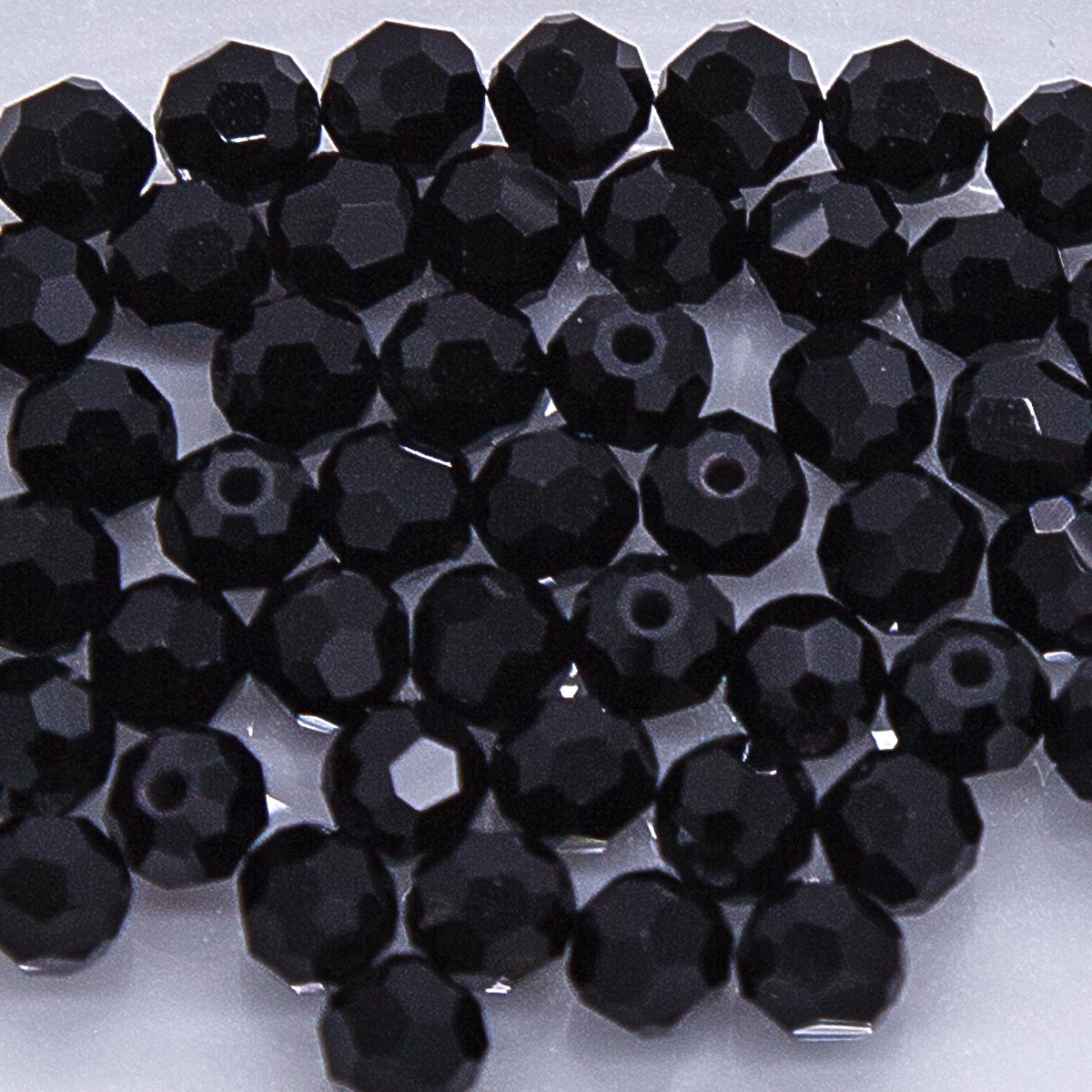 4CC109: Preciosa Crystal Round Jet Black 4mm-72PC