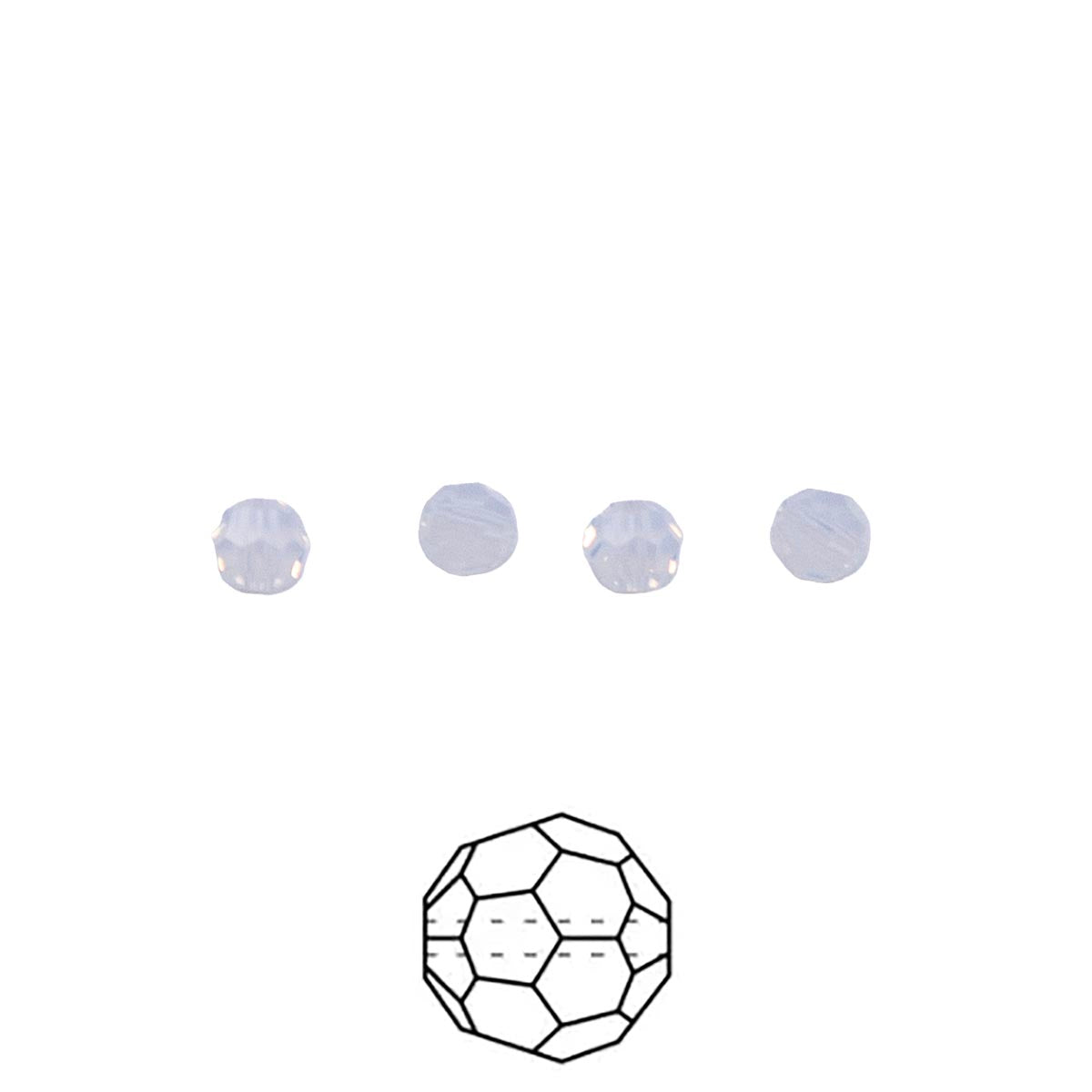 4CC210: Preciosa Crystal Round White Opal 4mm-72PC