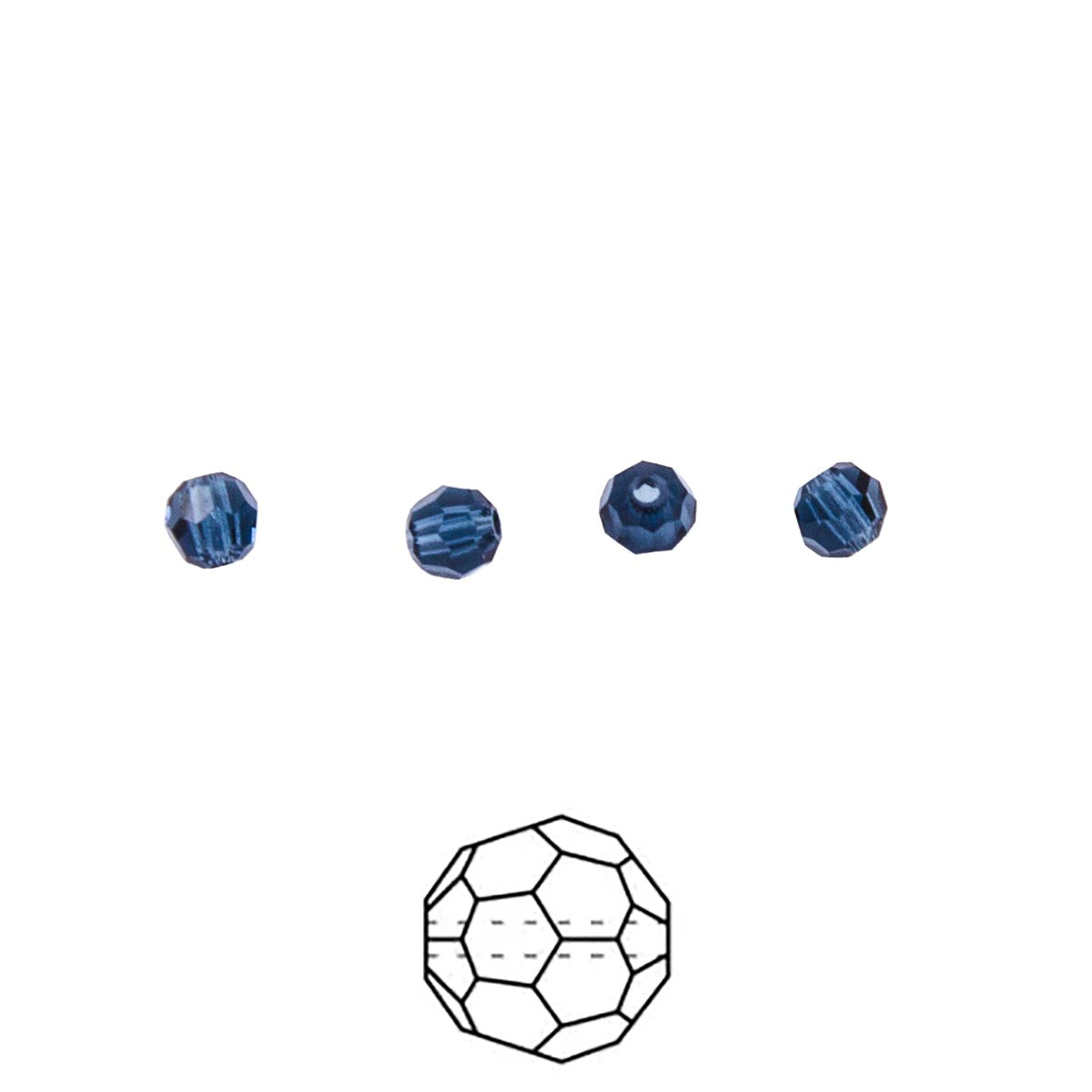 4CC269: Preciosa Crystal Round Montana Blue 4mm-72PC
