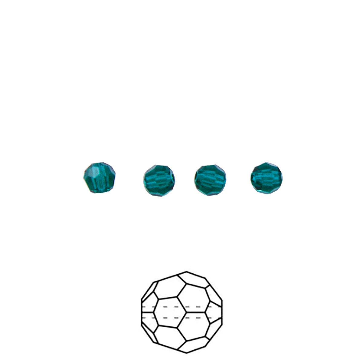 4CC286: Preciosa Crystal Round Emerald 4mm-72PC