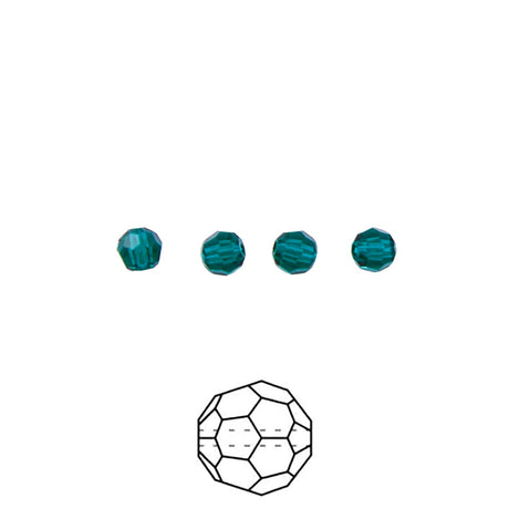 4CC286: Preciosa Crystal Round Emerald 4mm-72PC