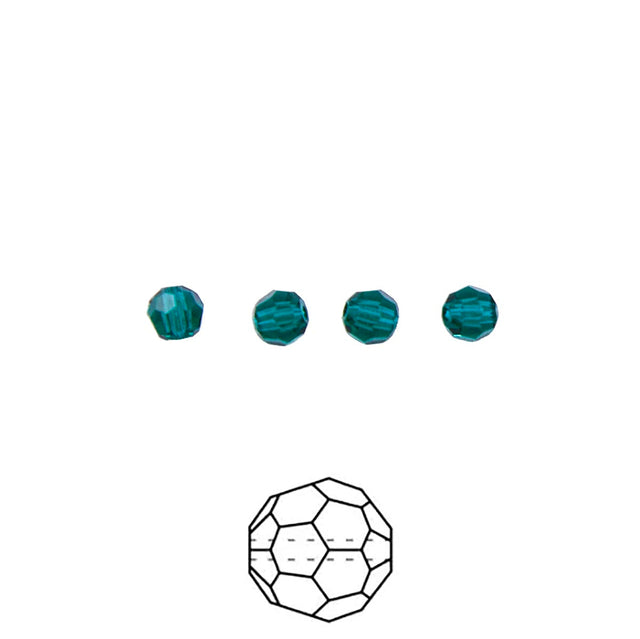 4CC286: Preciosa Crystal Round Emerald 4mm-72PC