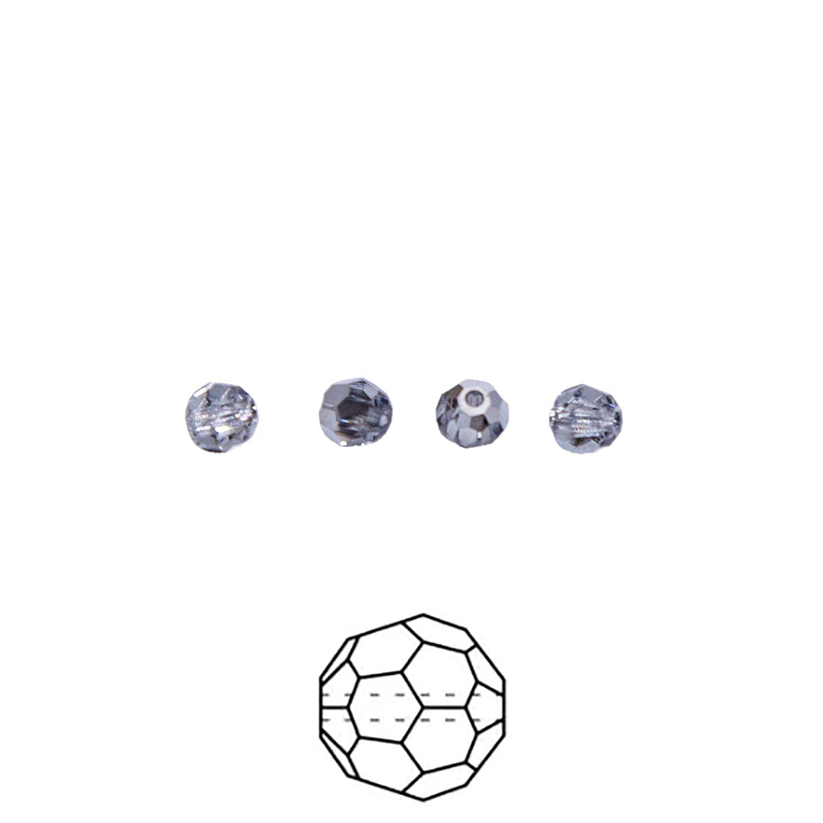 4CC812-HC: Preciosa Crystal Labrador 1/2 4mm-72PC