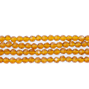 4CG254: 4mm Topaz Glass Faceted Round