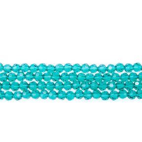 4CG285: 4mm Blue Zircon Glass Faceted Round