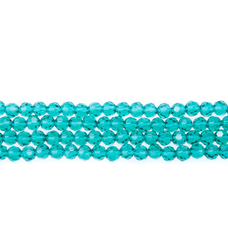 4CG285: 4mm Blue Zircon Glass Faceted Round