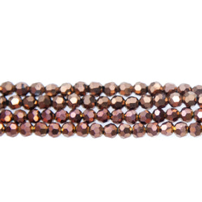 4CG853: 4mm Metallic Gold Glass Faceted Round