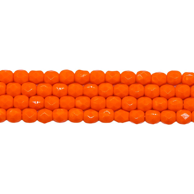 4FC134: CZ FACET RD Opaque Orange 4MM-600PC