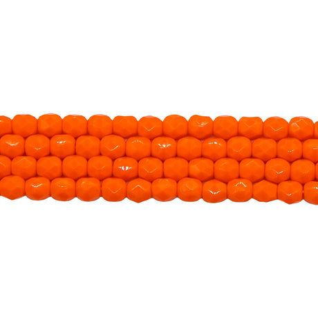 4FC134R: CZ FACET RD Opaque Orange 4mm-100PC