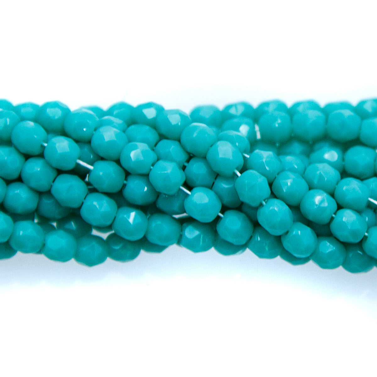 4FC185: CZ FACET RD Opaque Turquoise Green 4MM-600PC