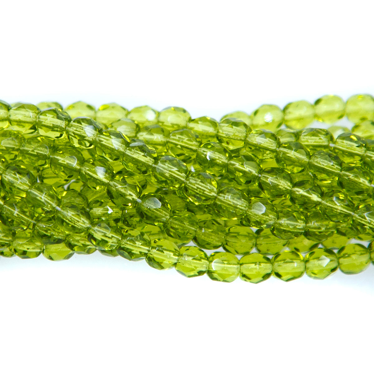 4FC283R: CZ Faceted Olive Green 4mm-100PC