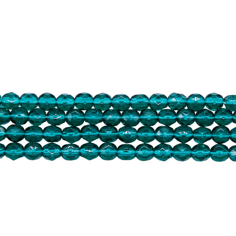 4FC288: CZ FACET RD TRANS DK Emerald 4mm 600PC