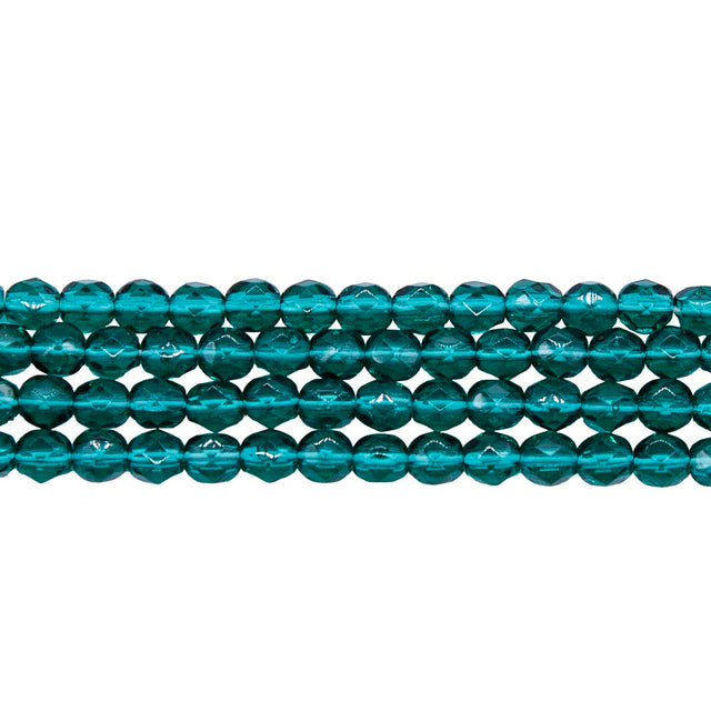 4FC288: CZ FACET RD TRANS DK Emerald 4mm 600PC