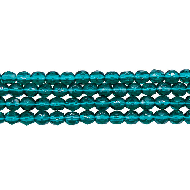 4FC288R: CZ FACET RD Trans DK Emerald 4mm-100PC