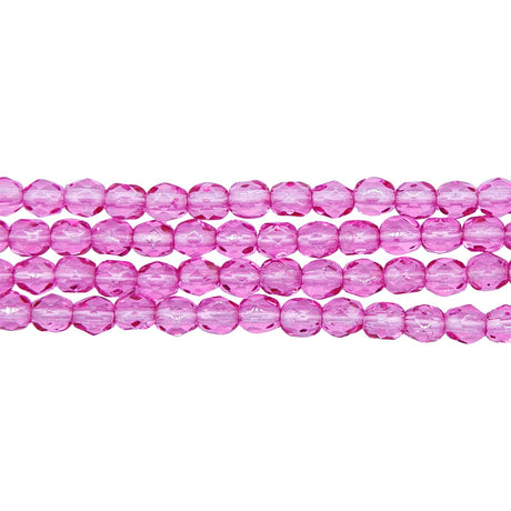 4FC294-C: CZ FACET RD TRANS Fuchsia Coated 4MM-600PC
