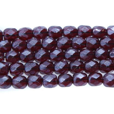 4FC346-T: CZ FACET RD Garnet Luster 4mm-500PC