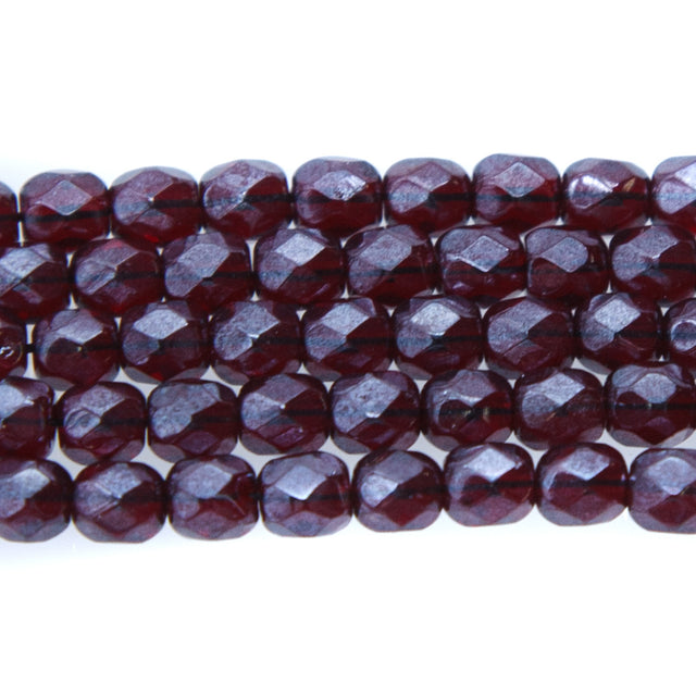 4FC346-TR: CZ FACET RD Garnet Luster 4mm-100PC