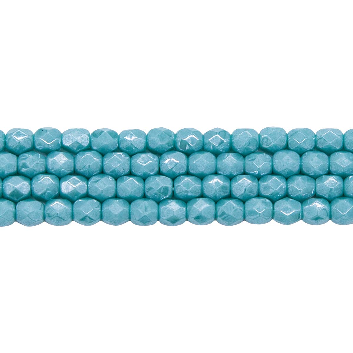 4FC385: CZ FACET RD Opaque Turquoise Green Luster 4MM-600PC