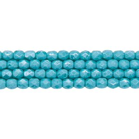 4FC385: CZ FACET RD Opaque Turquoise Green Luster 4MM-600PC