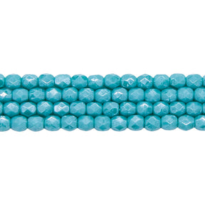 4FC385R: CZ FACET RD Opaque Turquoise Green Luster 4mm-100PC