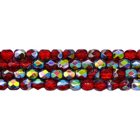 4FC544-V: CZ Faceted Round Ruby Vitrail 4MM - 600PC