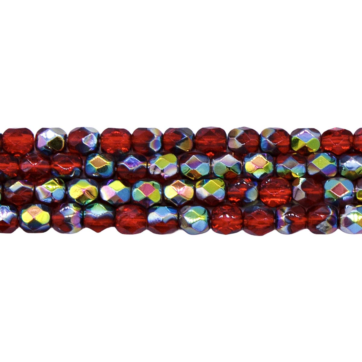 4FC544-VR: CZ Faceted Round Ruby Vitrail 4MM - 100PC