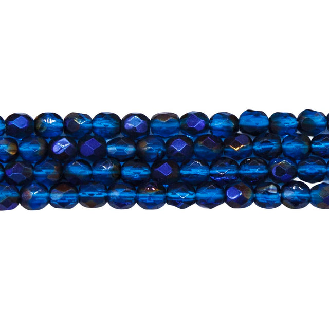 4FC568-UR: CZ FACET RD Capri Blue Azuro AB 4mm-100PC