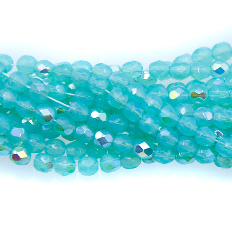 4FC580-SR: CZ FACET RD Opal Seafoam AB 4MM - 100PC