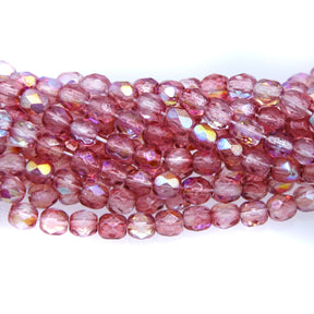 4FC594-DAC: CZ Round Deep Rose Pink Coated AB 4MM-600PC