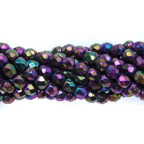 4FC599: CZ FACET RD Purple Iris 4mm-600PC