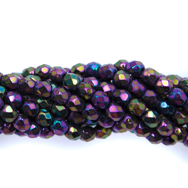 4FC599R: CZ FACET RD Purple Iris 4mm-100PC