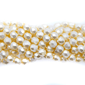 4FC614: CZ FACET RD Pearl Off White 4MM-600PC