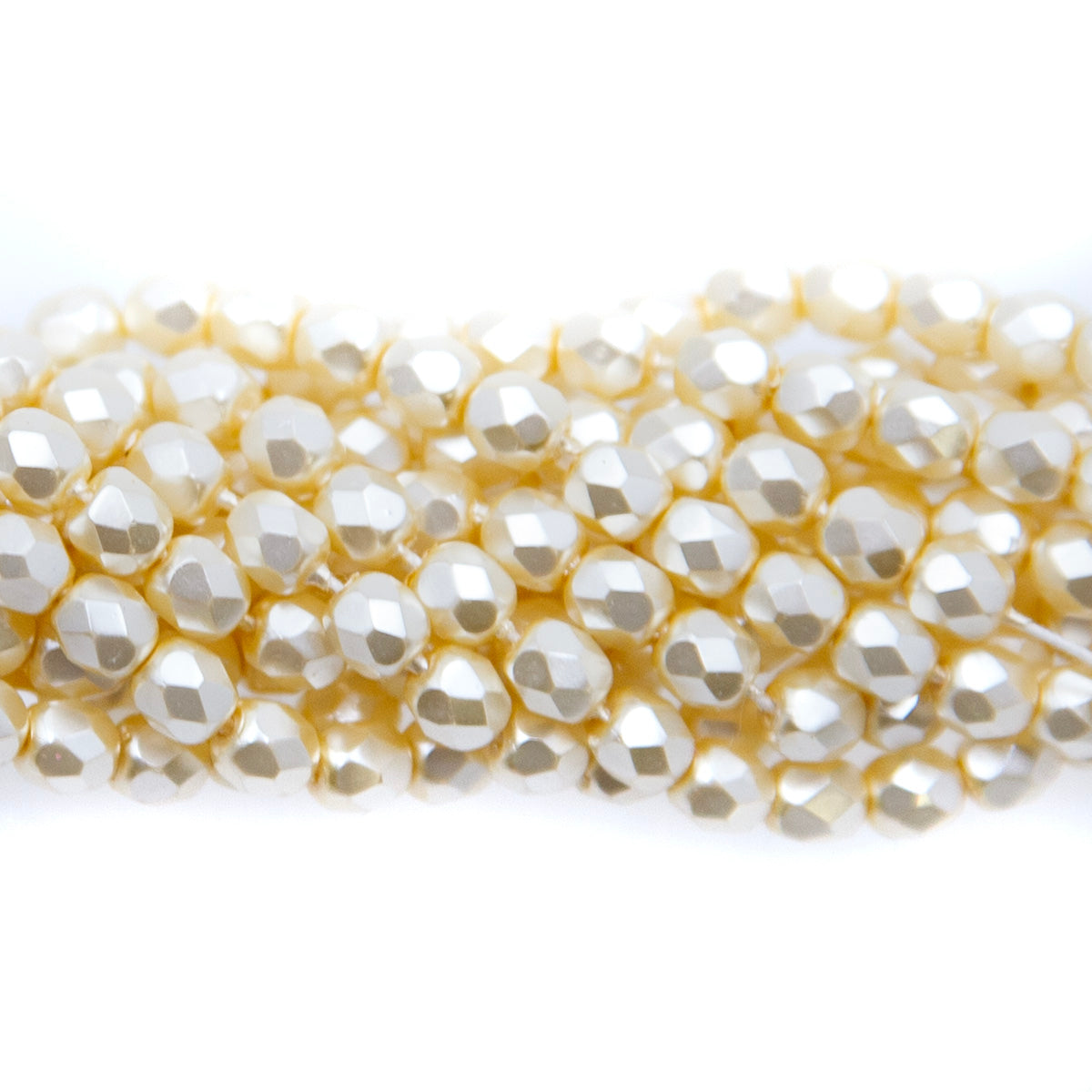 4FC614R: CZ FACET RD Pearl Off White 4mm-100PC